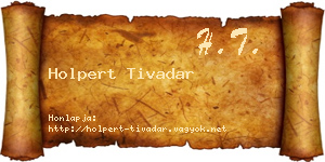 Holpert Tivadar névjegykártya
